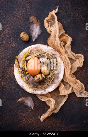 Zero waste eco-friendly Easter decor Stock Photo