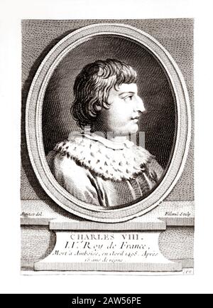 1490 , FRANCE : The King CHARLES VIII of FRANCE ( called the Affable , l'Affable , 1470 – 1498 ), was the last  monarch of the House of Valois . Portr Stock Photo