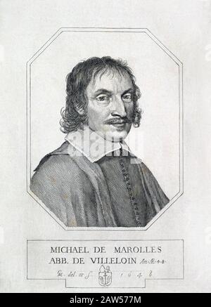 1648 , FRANCE : The french art collector . traslator , dyarist , writer , genealogist and historian MICHEL DE MAROLLES Abbé de Villeloin ( 1600 - 1681 Stock Photo