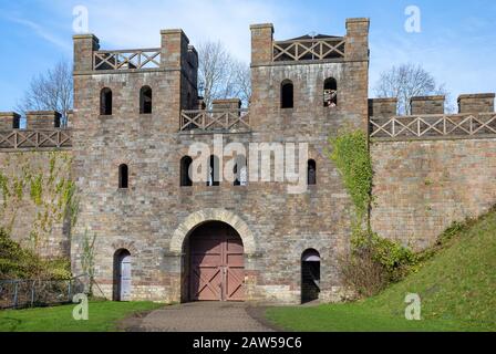 Cardiff Castle North Gate, Cardiff, South Wales, UK Stock Photo