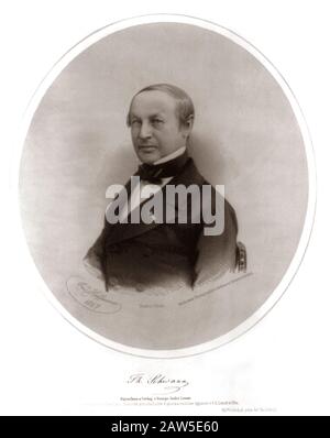 1857 ,  GERMANY : The German physician and biologist Theodor Schwann  ( 1810 - 1882 ), His many contributions to biology include the development of ce Stock Photo