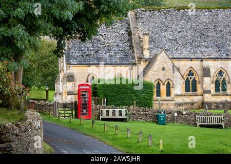 Saint Barnabas Church in the Cotswolds village of Snowshill, Gloucestershire, England, UK Stock Photo