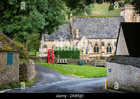 Saint Barnabas Church in the Cotswolds village of Snowshill, Gloucestershire, England, UK Stock Photo