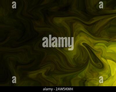 Curved abstract yellow waves with a dark background. Stock Photo