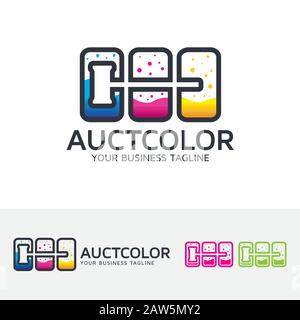 Creative auction logo design. Online auction technology logo template Stock Vector