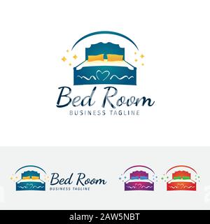 Creative Hotel logo design. Hotel, Bedroom and Furniture logo template Stock Vector