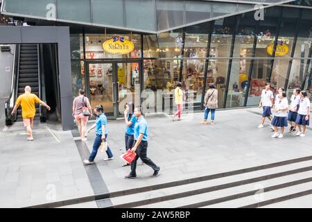 Bangkok, Thailand - January 10th 2020: People shopping in SIam Square. This is a trendy shopping area. Stock Photo