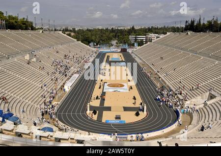 Panathenaic Stadium (Panathinaiko Stadio), first used as a stadium in 330-329 BC, site of the first modern Olympic Games in 1896. Stock Photo