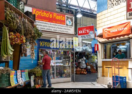 Established in 1880, the San José Central Market (Spanish: Mercado central) is the largest market in the capital city of San José, Costa Rica. Stock Photo