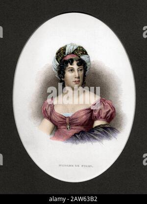 The celebrated french woman writer Madame Anne Louise Germaine Necher Baronesse DE STAEL ( Paris 1766 - 1817 ) , friend of Goethe , Schiller , A. W. S Stock Photo