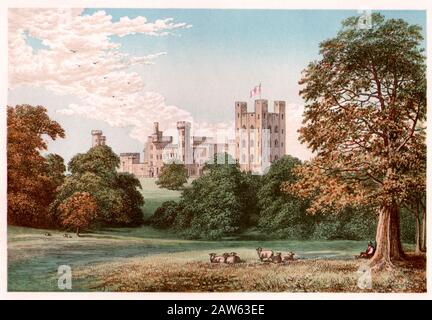 1865  ca. , PENRHYN CASTLE , Llandegai , Bangor, Gwynedd , North Wales , GREAT BRITAIN  : The PENRHYN CASTLE  , near BANGOR , Carnarvonshire , the res Stock Photo