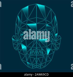 Human face low poly illustration Stock Vector