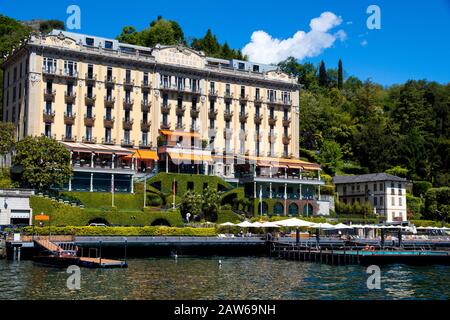 The Grand Hotel in Tremezzo on the shores of Lake Como in Italy Stock Photo