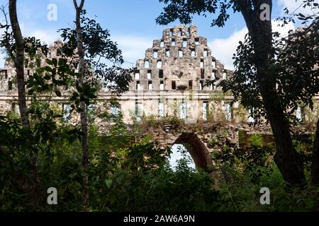 The dovecote at Uxmal, Yucatan, Mexico Stock Photo