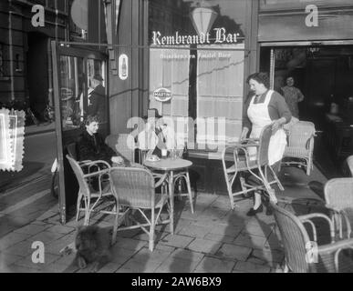 Coffee Beverages late spring on terrace Rembrandt Date: November 3, 1953 Keywords: SPRING, terraces Stock Photo