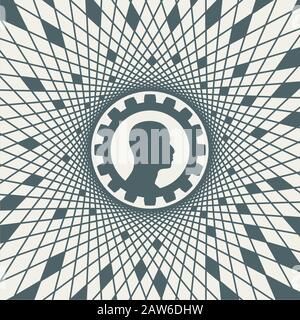 silhouette of a mans head Stock Vector