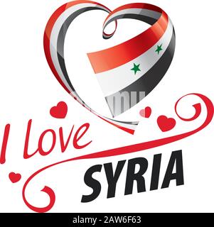 Adesivo Auto 'I Love SYRIEN' Con Cuore - 15 Cm - Pellicola Resistente UV Per Finotto O Carrozzeria