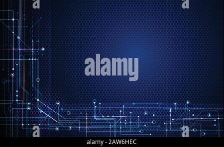 Illustration abstract background, circuit board or motherboard. Vector design for abstract technology, communication, futuristic. Hi tech digital conc Stock Vector
