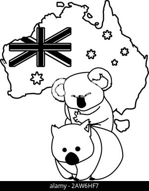Wombat and Australia map Stock Vector Image & Art - Alamy