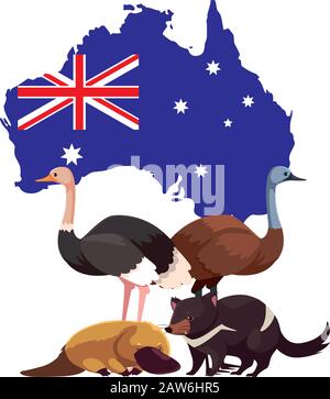 ostrich or emu icon cartoon endangered wild animal symbol wildlife ...