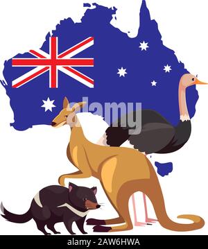 tasmanian devil icon cartoon endangered wild australian animal symbol ...