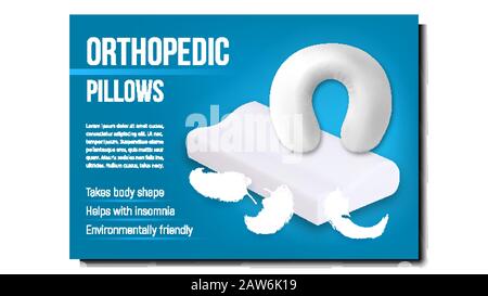 Orthopedic Pillows Advertise Banner Flyer Vector Stock Vector