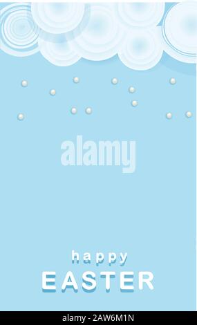 Tender easter background. Greeting card or banner. Have a good weekend. Spring holidays. Happy easter. The flowers are blue. Stock Vector