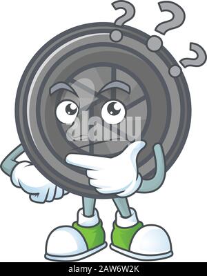 Camera lens cartoon mascot style in a confuse gesture Stock Vector