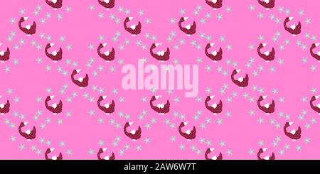 Seamless vector pattern. Bright design. Goose on a pink background. Easter decoration.. Stock Vector
