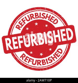 Refurbished sign or stamp on white background, vector illustration Stock Vector