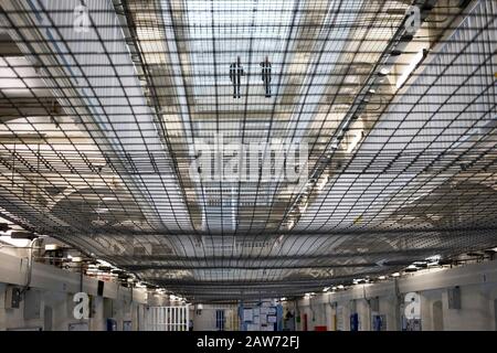 The B Wing facility for newly-arrived prisoners at HMP Liverpool, also known as Walton Prison. The prison was given a scathing report in 2017 which pointed out various failings and problems. Present governor Pia Sinha was appointed in that year and in the next two years she turned the prison around with a programme of improvements and support for inmates and infrastructure. HMP Liverpool houses a maximum of 700 prisoners with an overall staff of around 250. Stock Photo