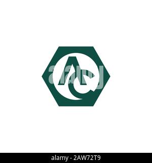 Initial letter ac or ca logo vector design template Stock Vector