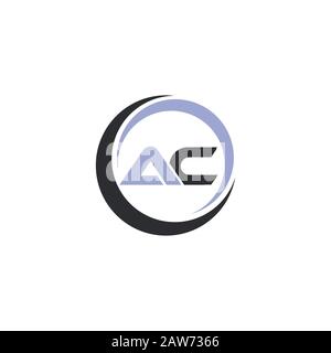 Initial letter ac or ca logo vector design template Stock Vector