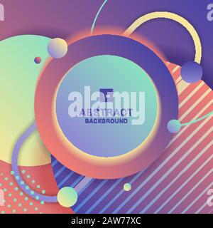 Abstract modern bright geometric circle pattern overlapping composition with shadows background. Vector illustration Stock Vector