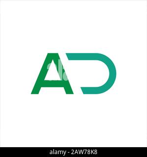 Initial letter ad or da logo design template Stock Vector