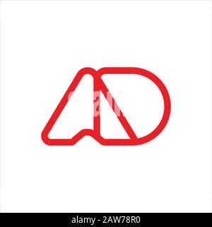 Initial letter ad or da logo design template Stock Vector