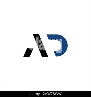 Initial letter ad or da logo design template Stock Vector