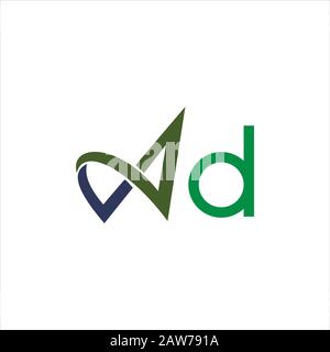 Initial letter ad or da logo design template Stock Vector