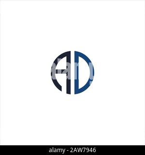 Initial letter ad or da logo design template Stock Vector