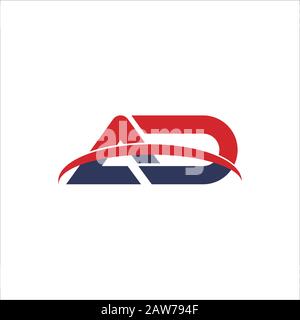 Initial letter ad or da logo design template Stock Vector