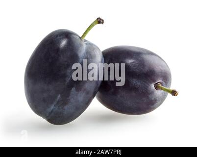 Plums isolated on white background Stock Photo