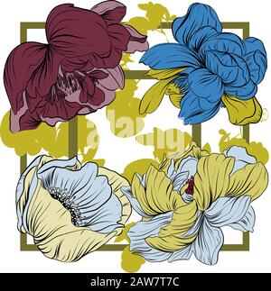 Floral pattern, can use be for shawl, decor, fabric. Stock Vector