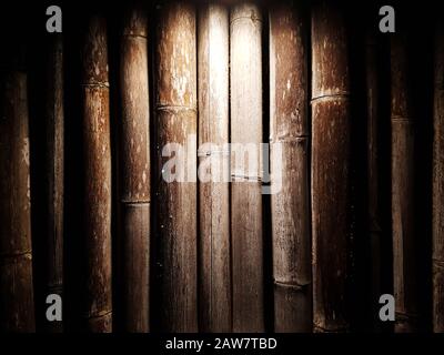 bamboo texture pattern for background with light and shadow Stock Photo