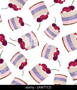 Seamless pattern with cakes, Stock Vector