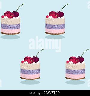 Seamless pattern with cakes Stock Vector