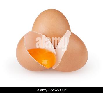 Eggs isolated on white background with clipping path Stock Photo