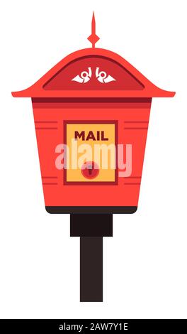 Street mailbox isolated icon, letters box and postage Stock Vector
