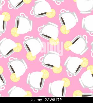 Seamless teapots for backdrop Stock Vector