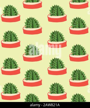 Seamless cute pattern with cactus Stock Vector
