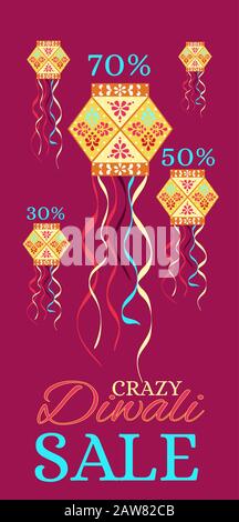 Creative banner or sale poster for festival of diwali c Stock Vector